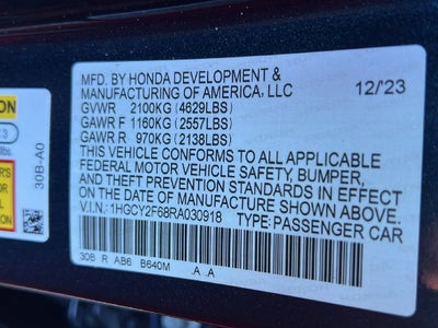 2024 Honda Accord Hybrid EX-L