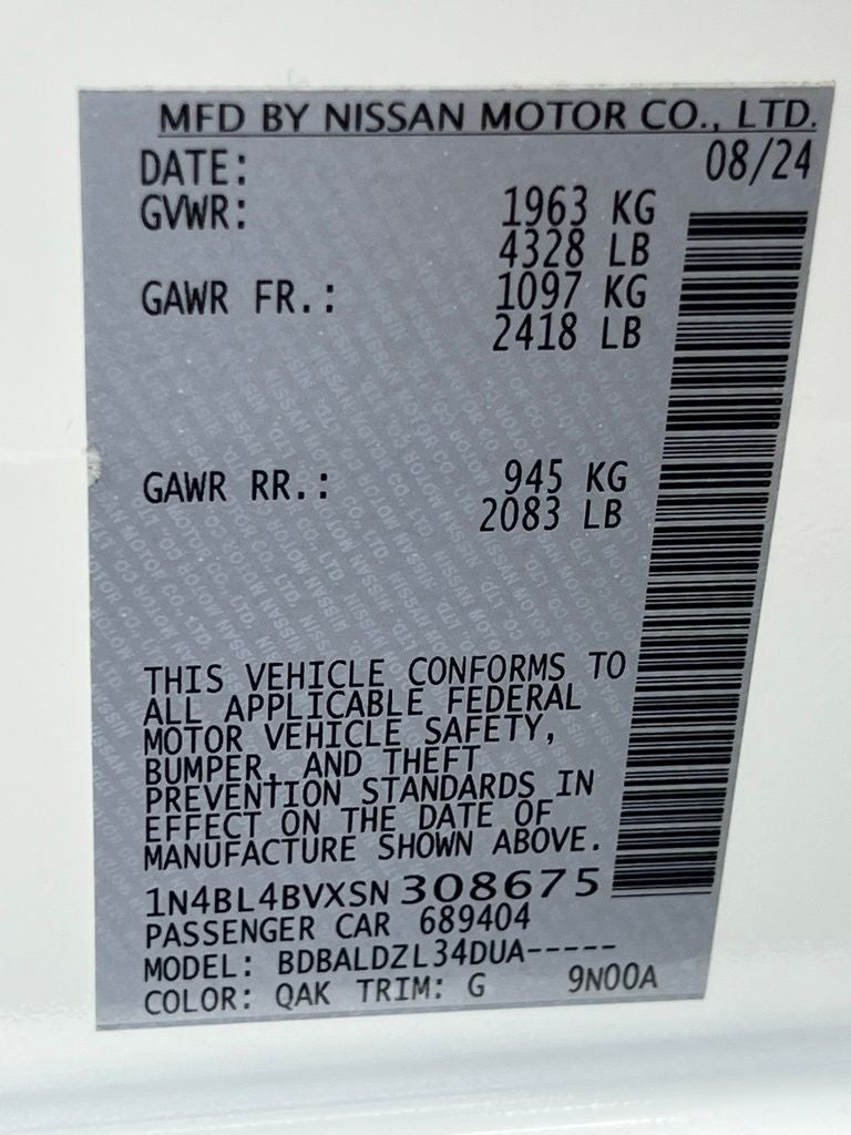 2025 Nissan Altima 2.5 S