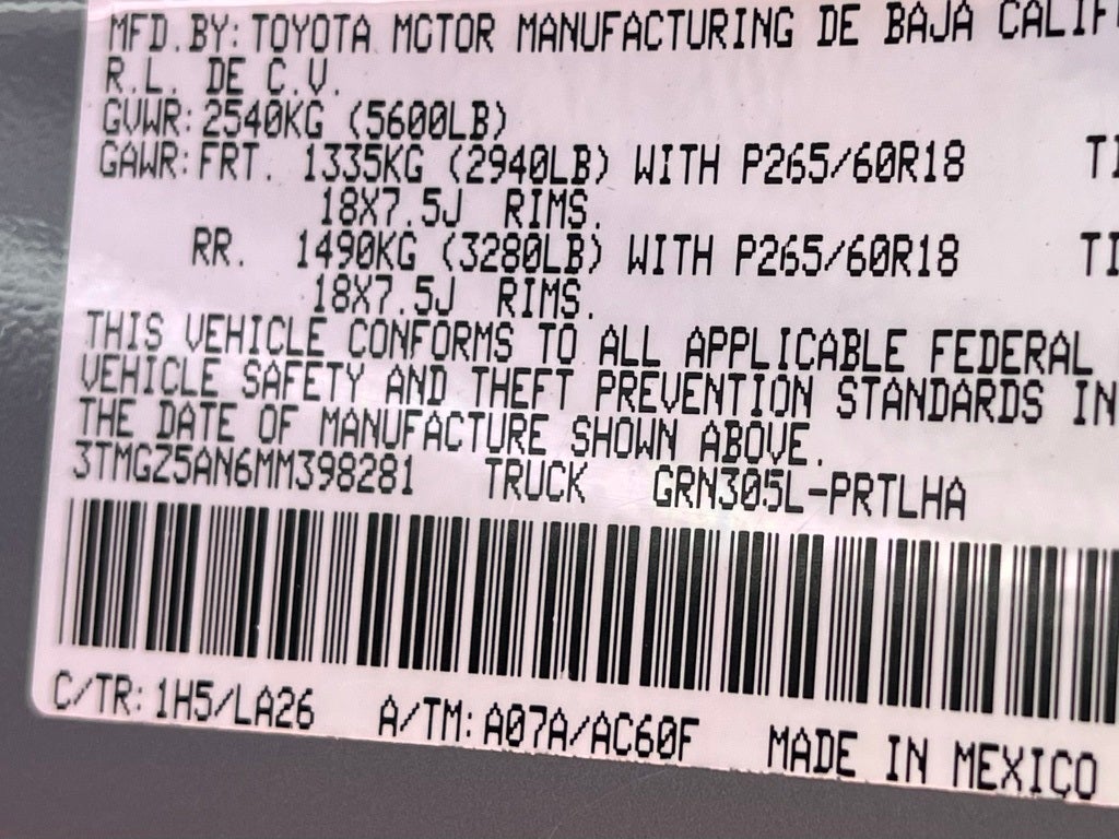 2021 Toyota Tacoma Limited V6