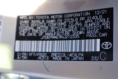 2022 Toyota Corolla LE