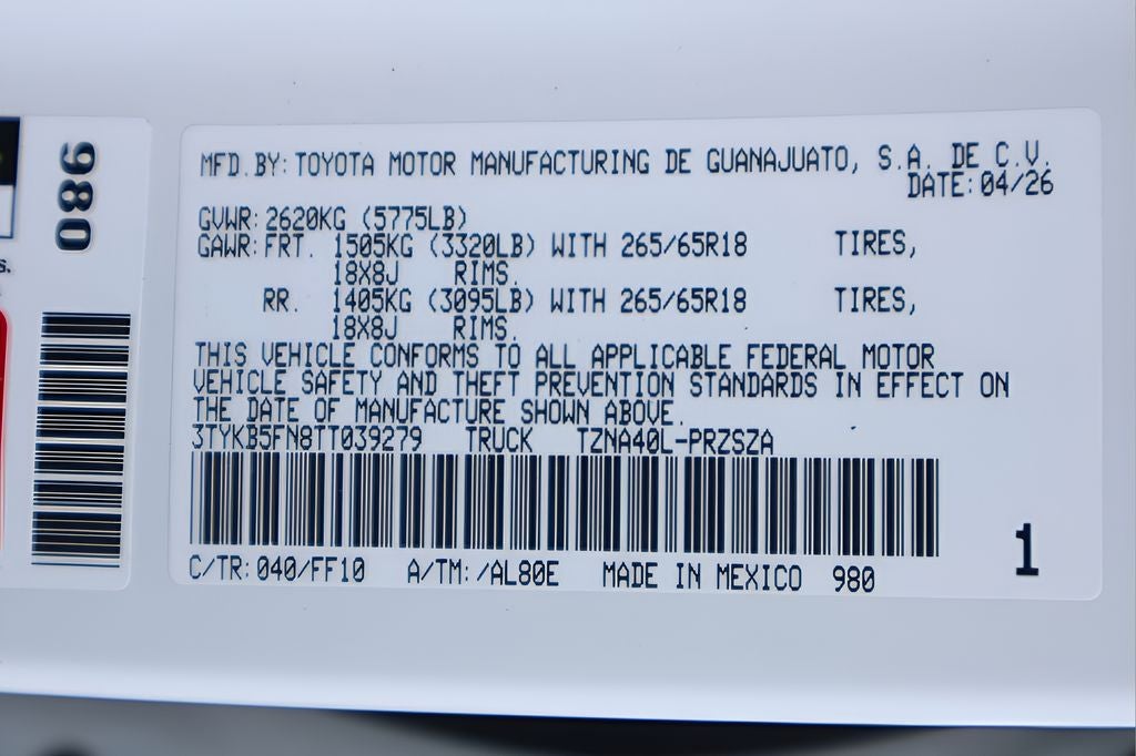 2026 Toyota Tacoma SR5