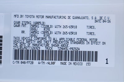 2026 Toyota Tacoma SR5