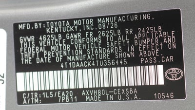 2026 Toyota Camry SE