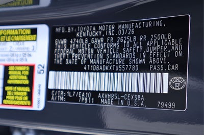 2026 Toyota Camry SE AWD