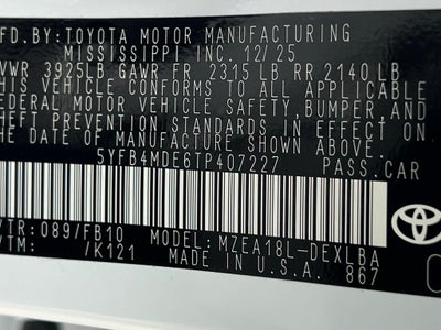 2026 Toyota Corolla LE