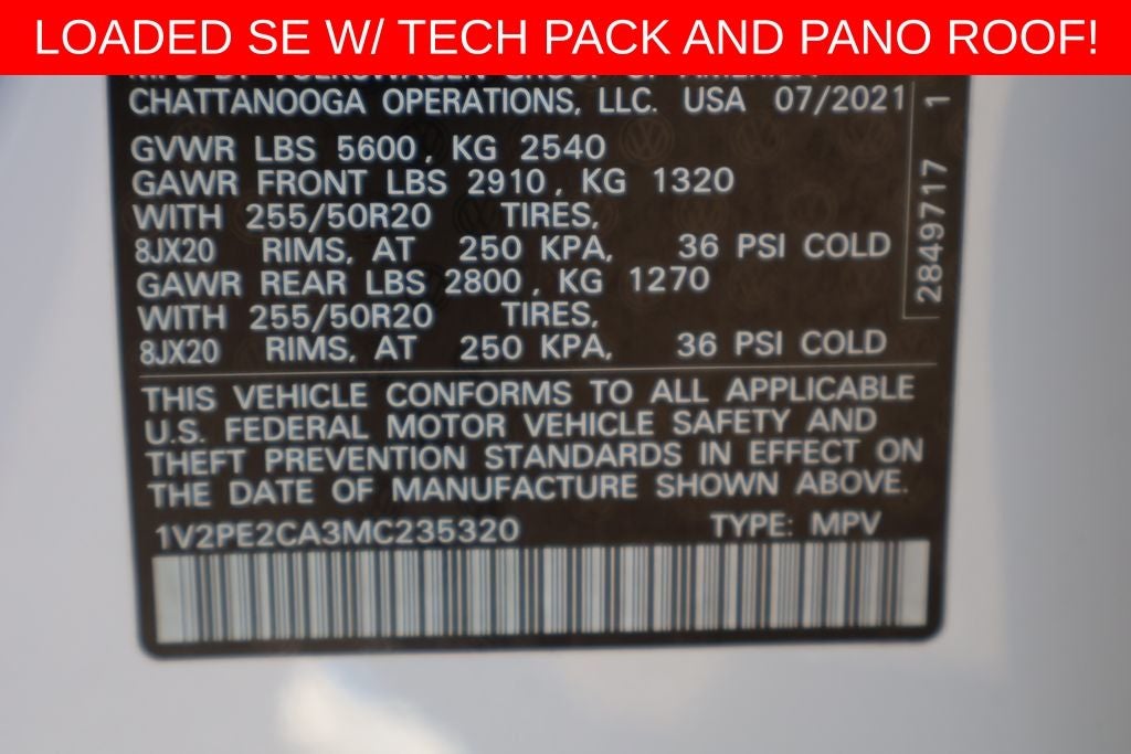 2021 Volkswagen Atlas Cross Sport 3.6L V6 SE w/Technology R-Line