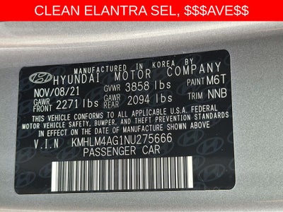 2022 Hyundai Elantra SEL