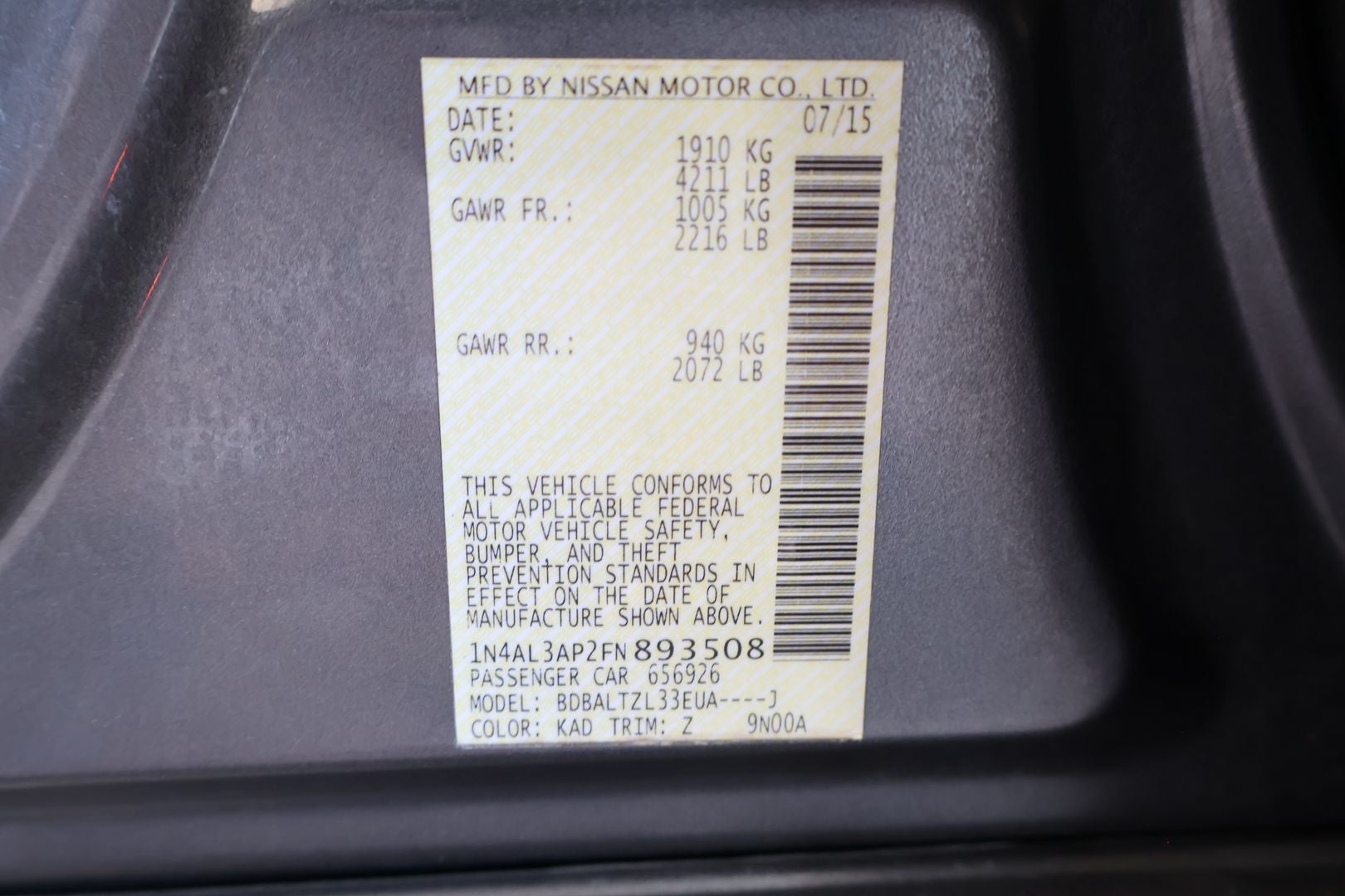 2015 Nissan Altima 2.5 SL