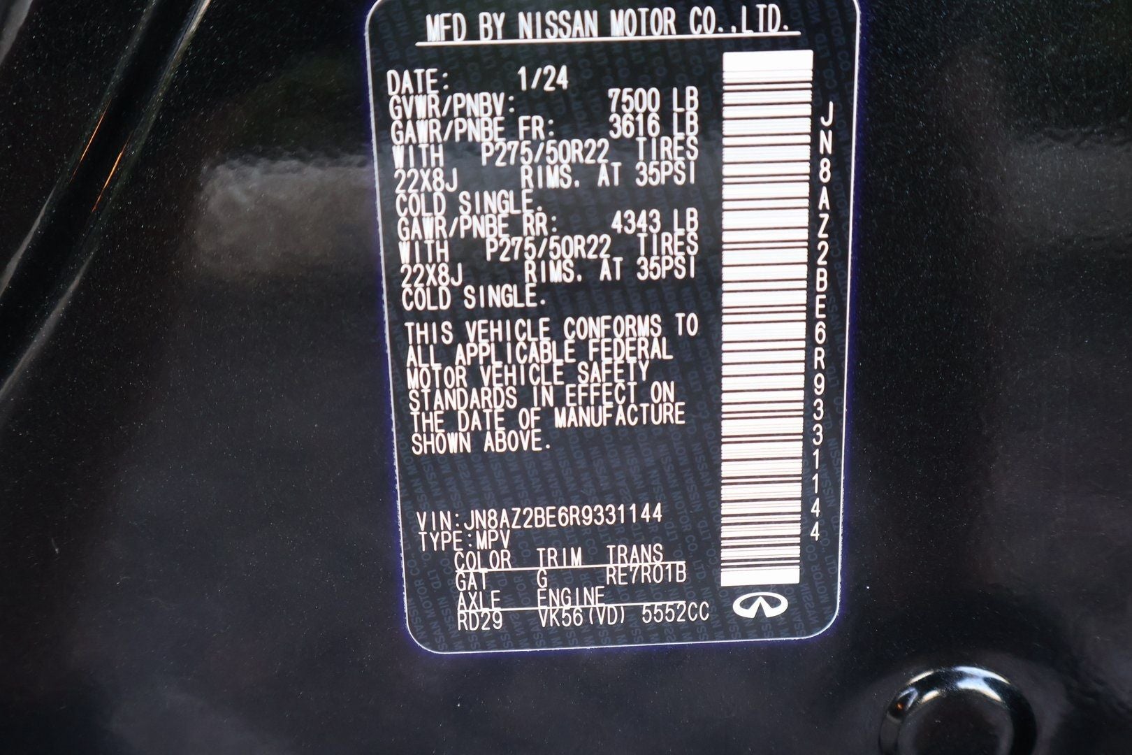 2024 INFINITI QX80 Sensory