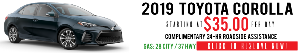 2018 Corolla Rental