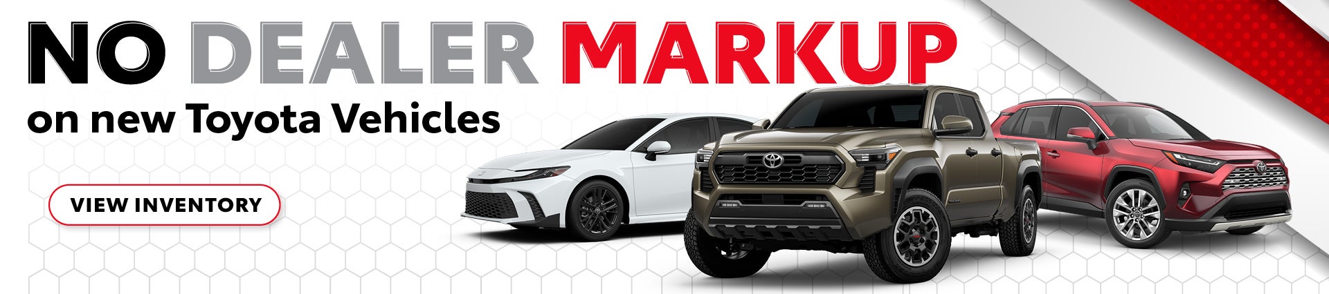no dealer markup on new Toyota vehicles