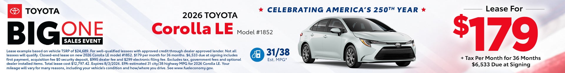 Corolla special offer