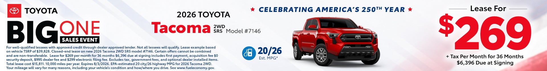 Tacoma special offer