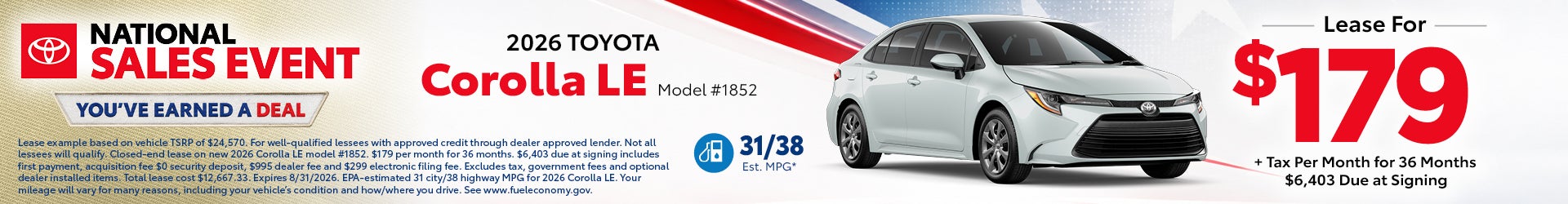 Corolla special offer