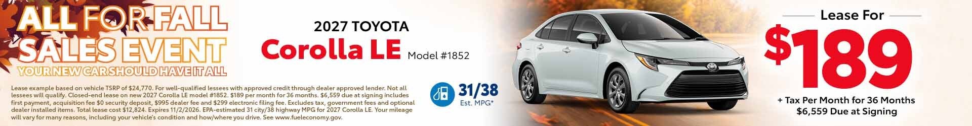 Corolla special offer