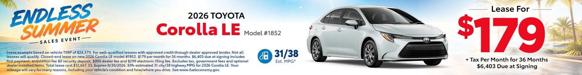 Corolla special offer