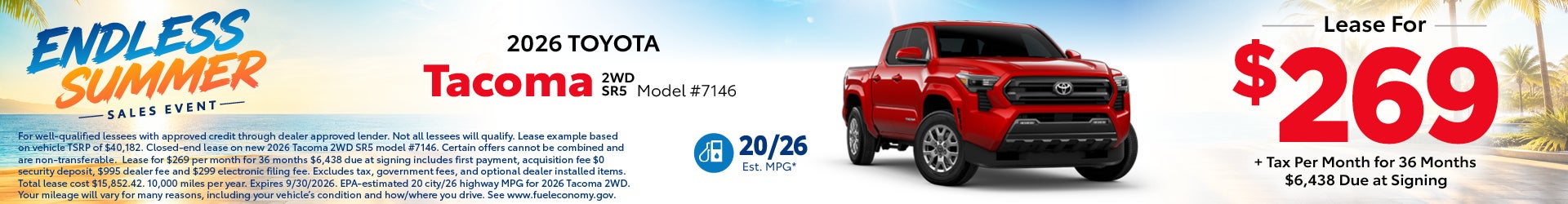 Tacoma special offer