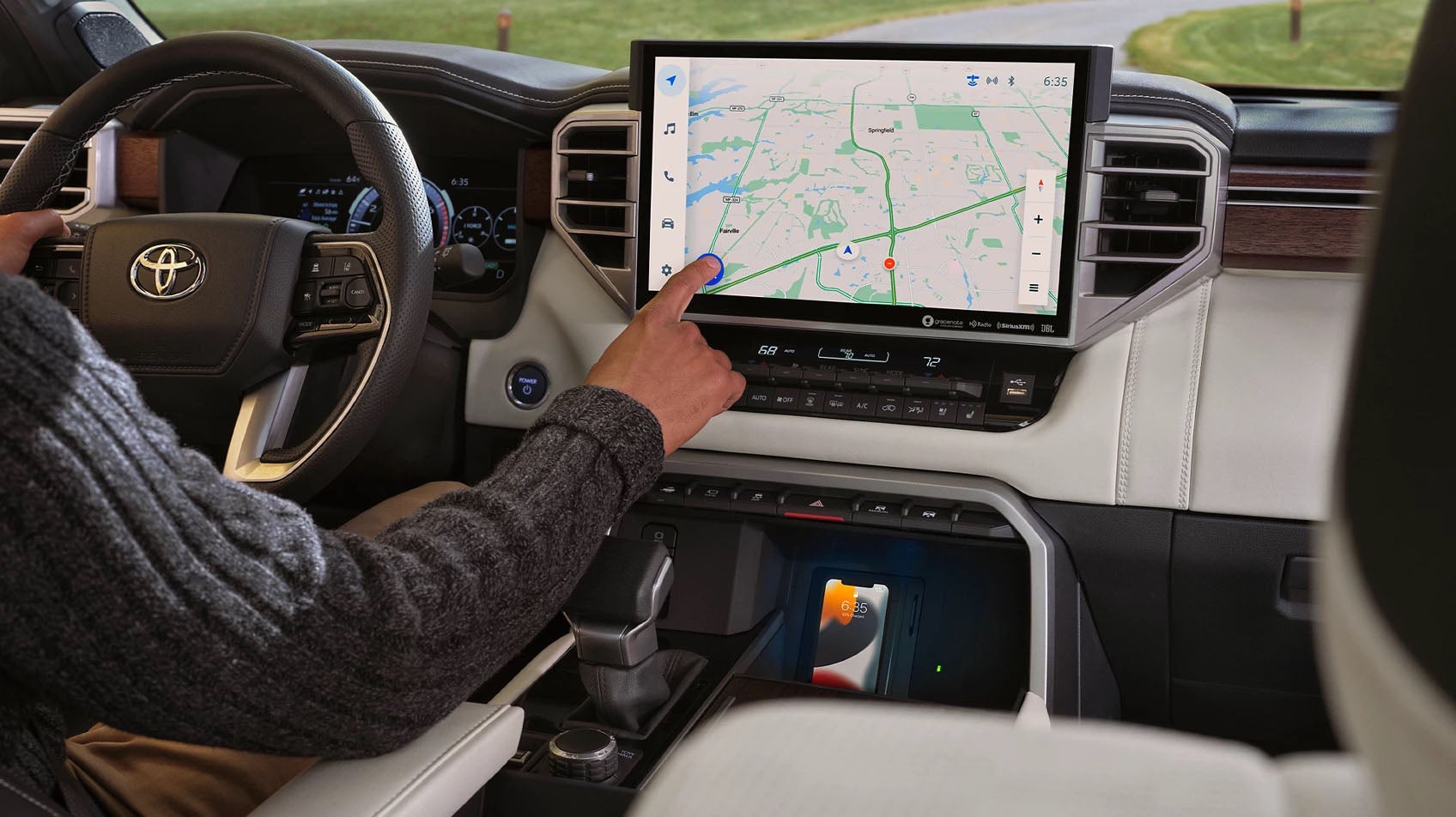 Sequoia high-tech features include this large 14 inch touchscreen display