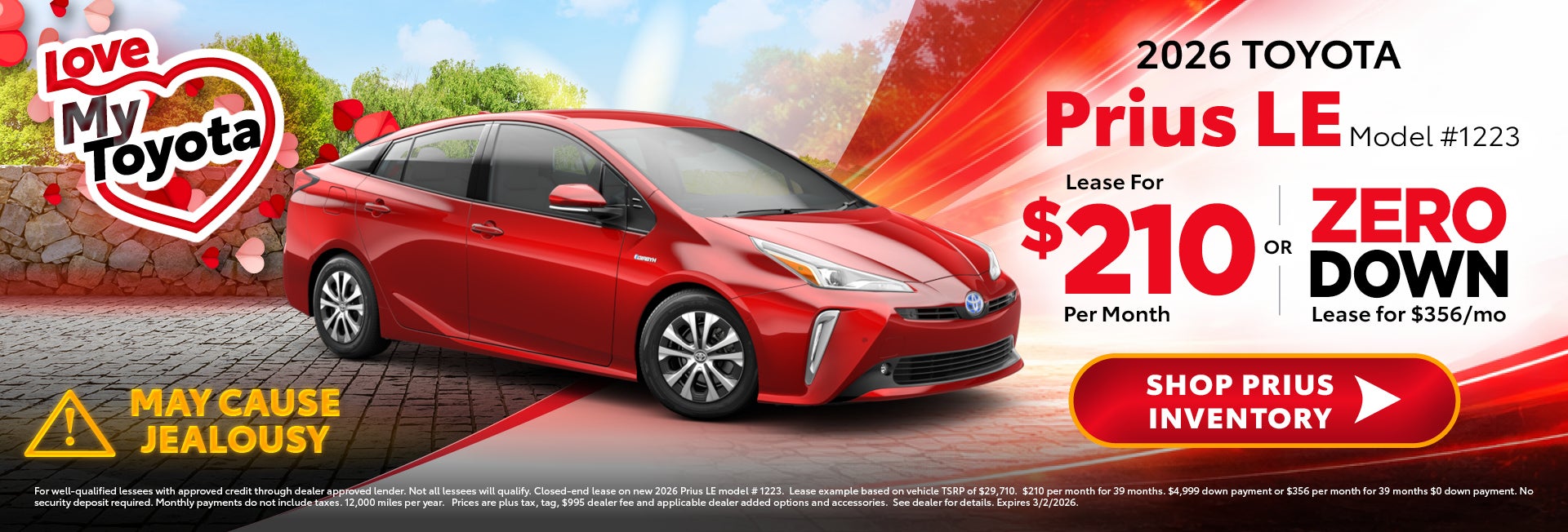 prius le lease for 210 per month or 356 zero down
