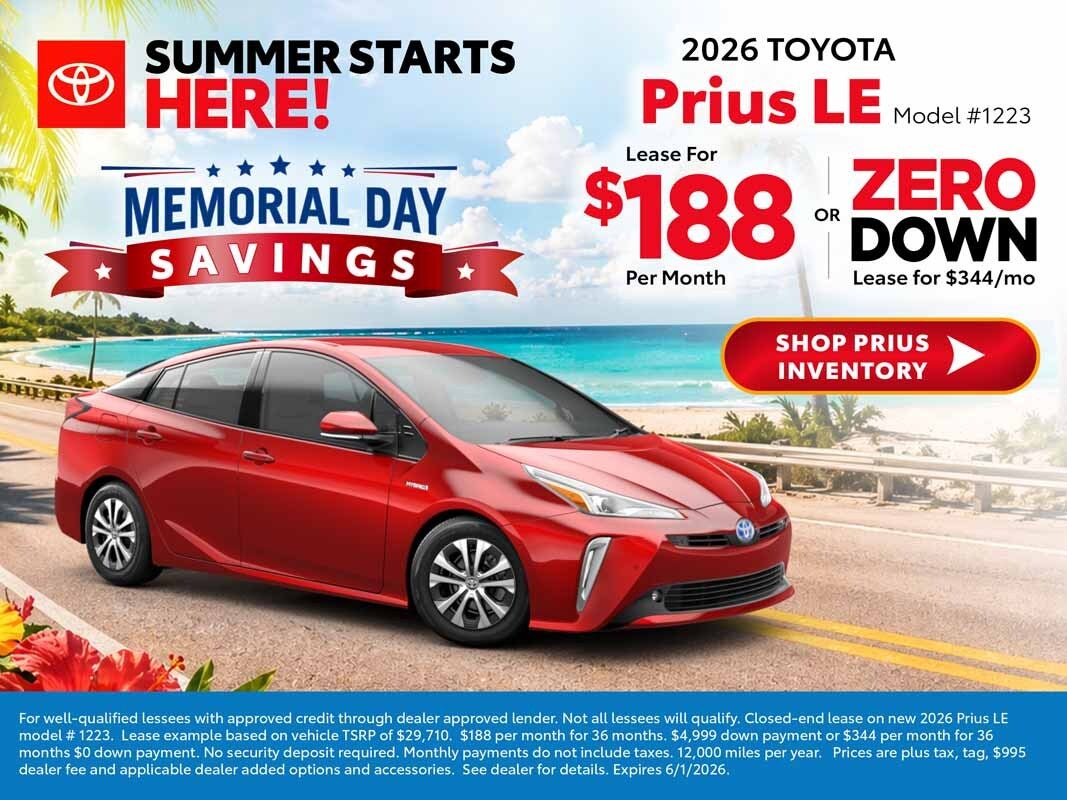 prius memorial day savings