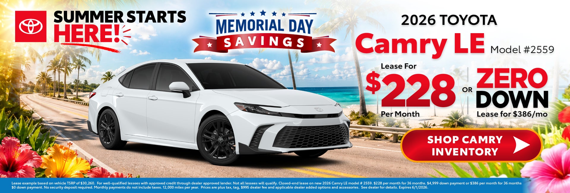camry memorial day savings