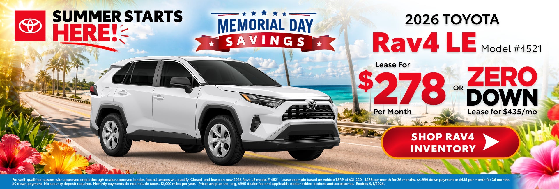 rav4 memorial day savings