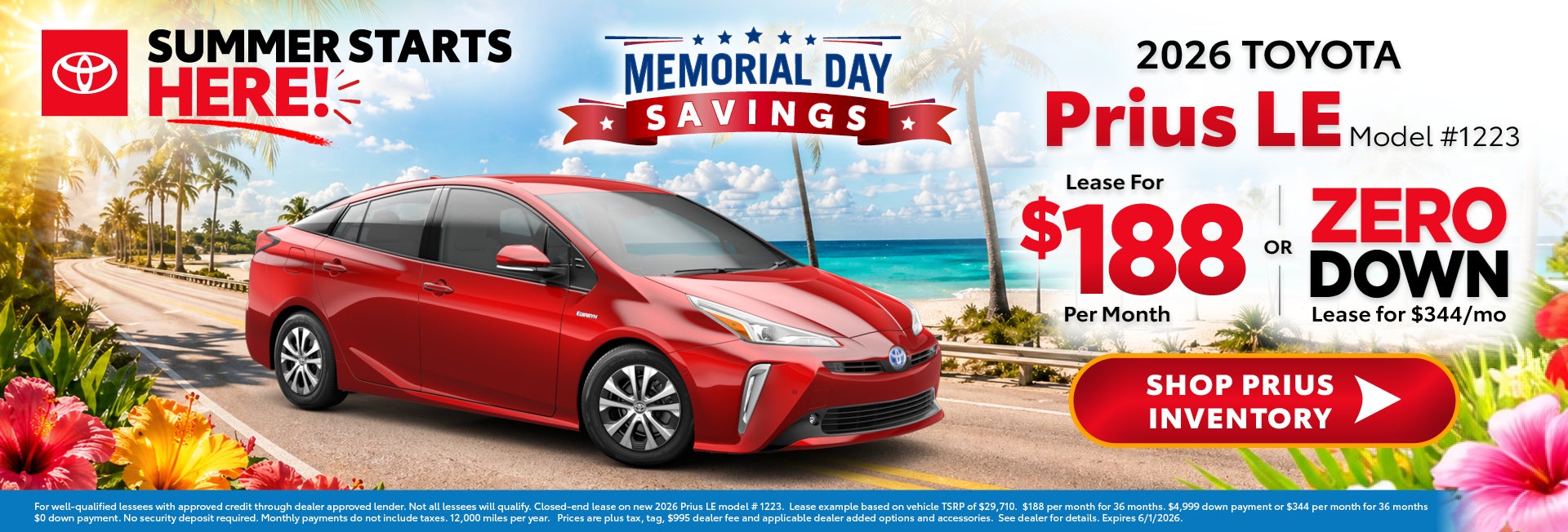 prius memorial day savings