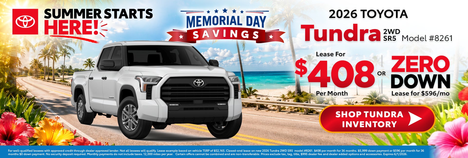tundra memorial day savings