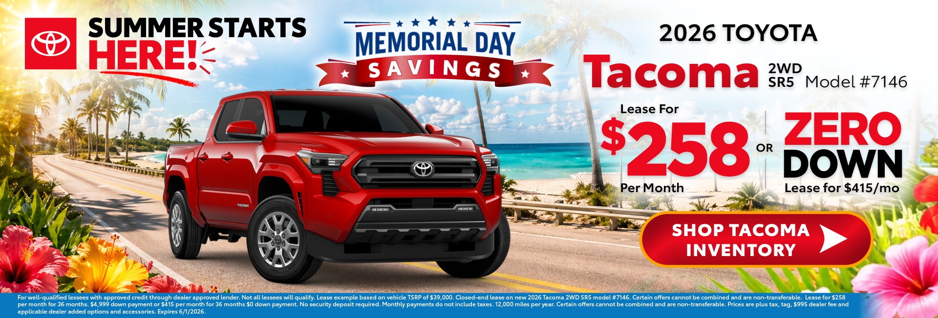 tacoma memorial day savings