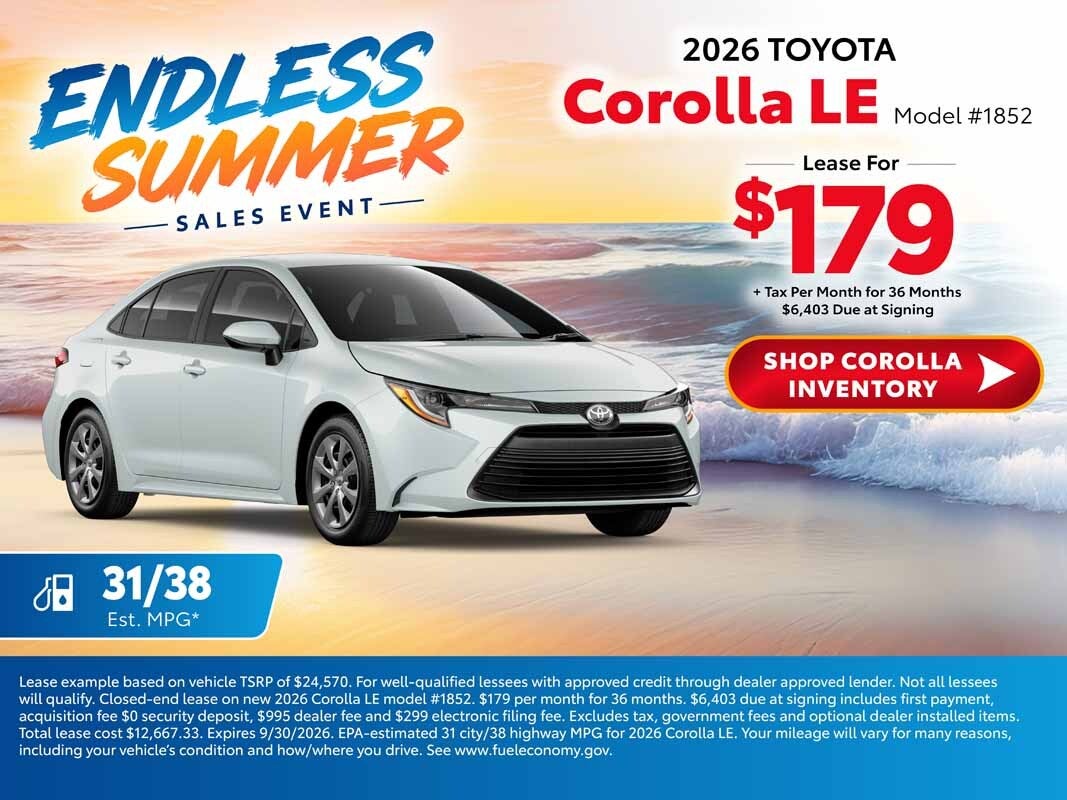 2026 corolla deals
