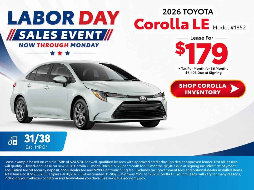 2026 corolla deals