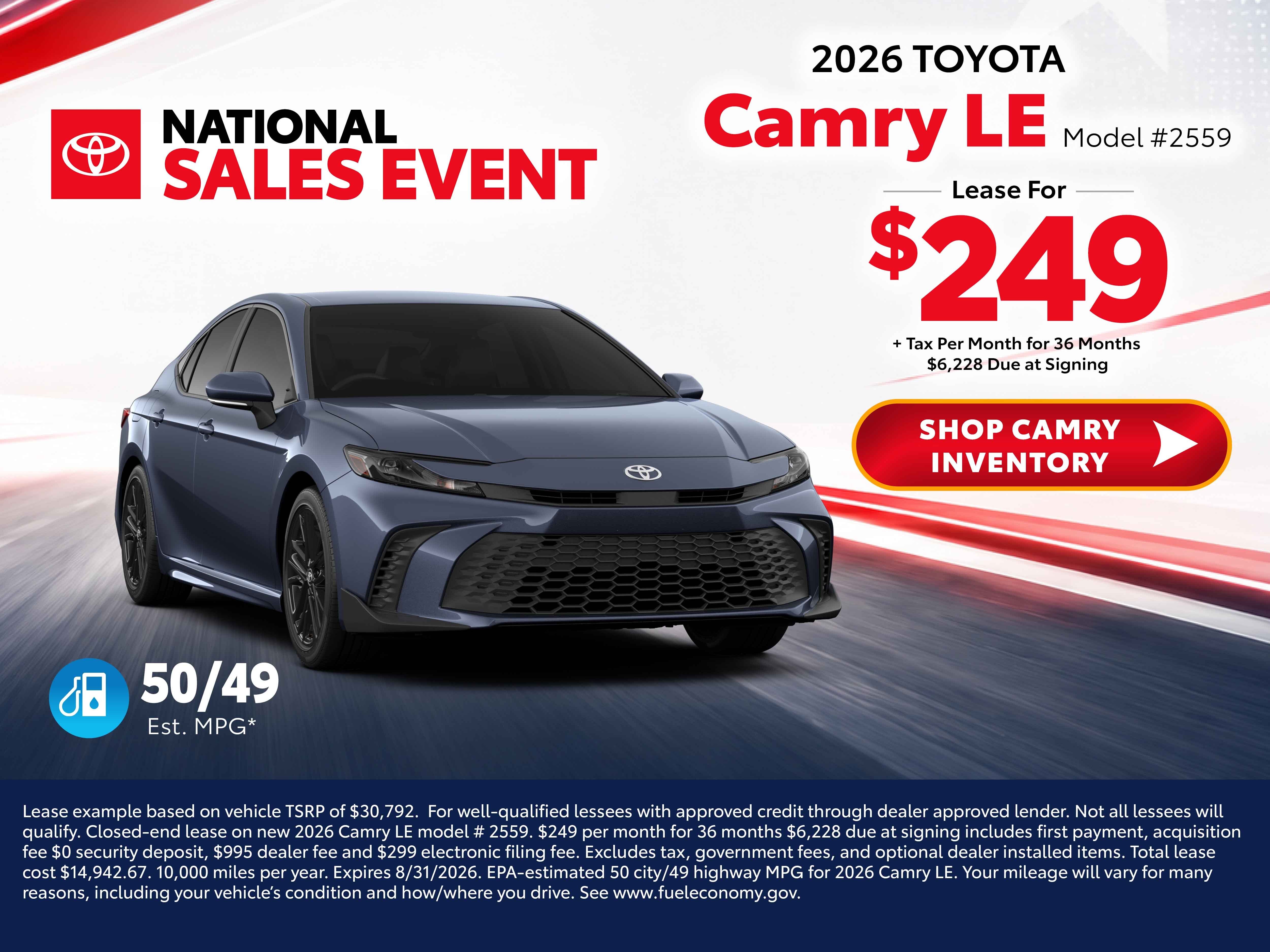 2026 toyota camry deals