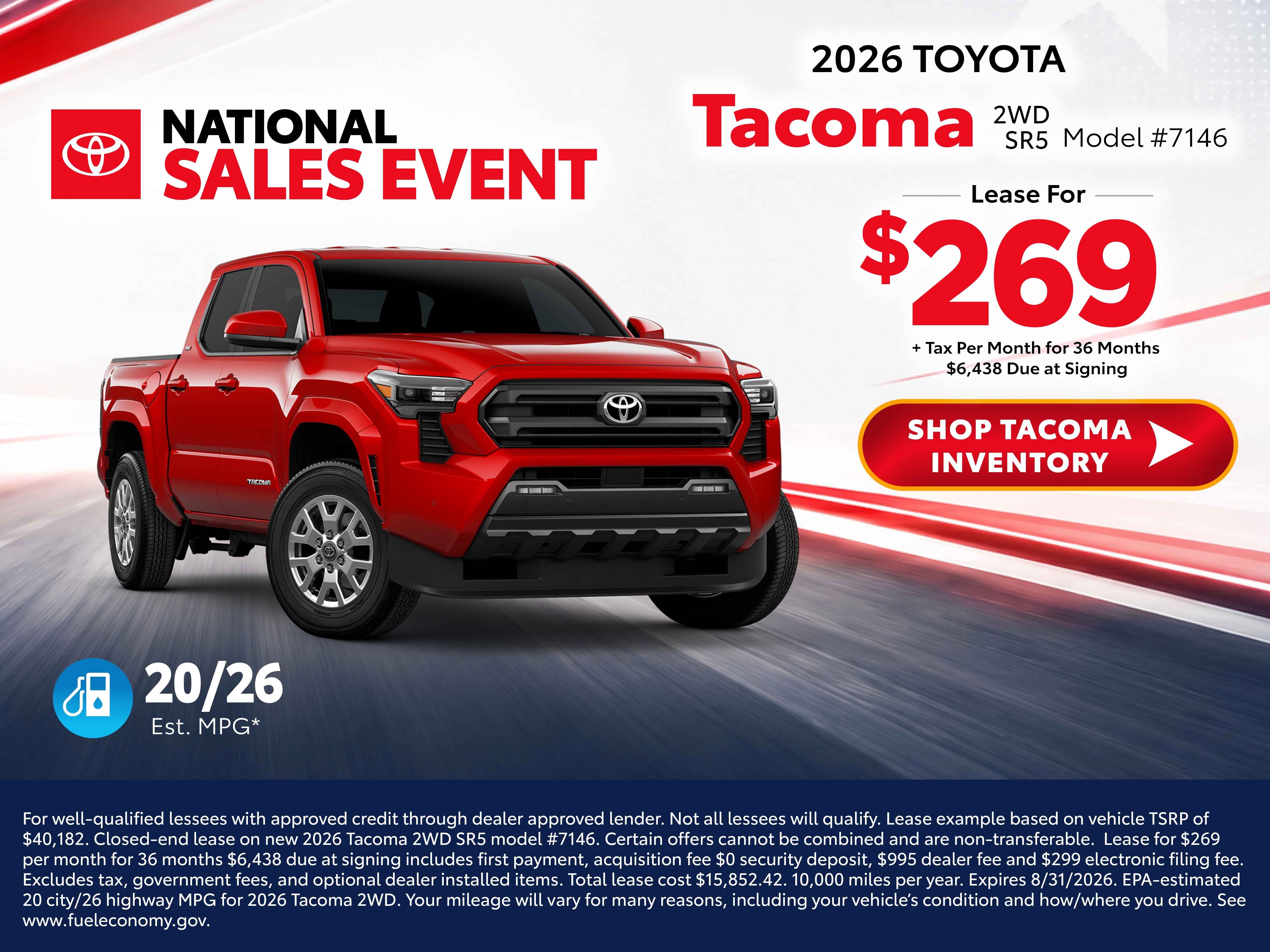 2026 tacoma deals 