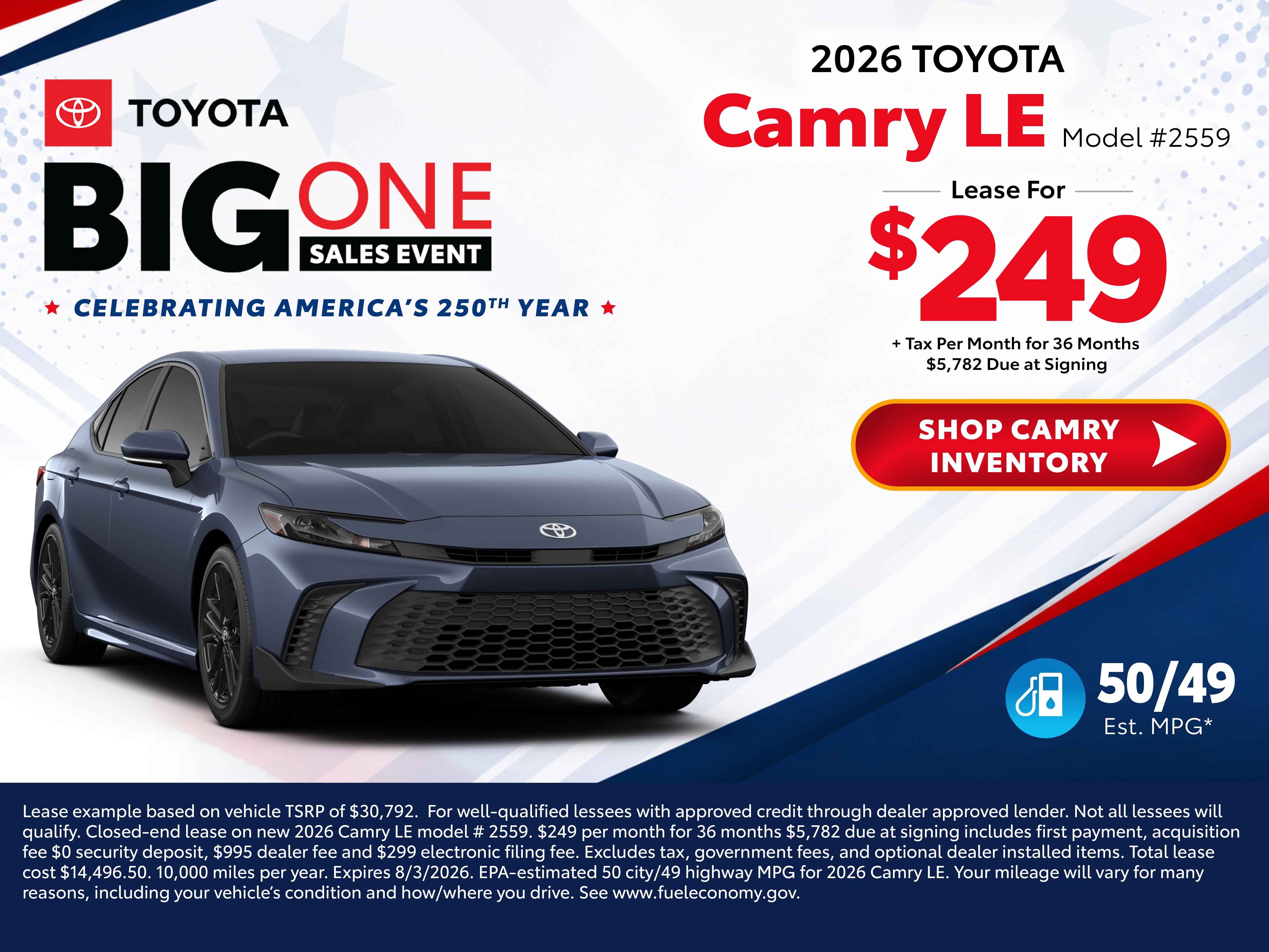 2026 toyota camry deals