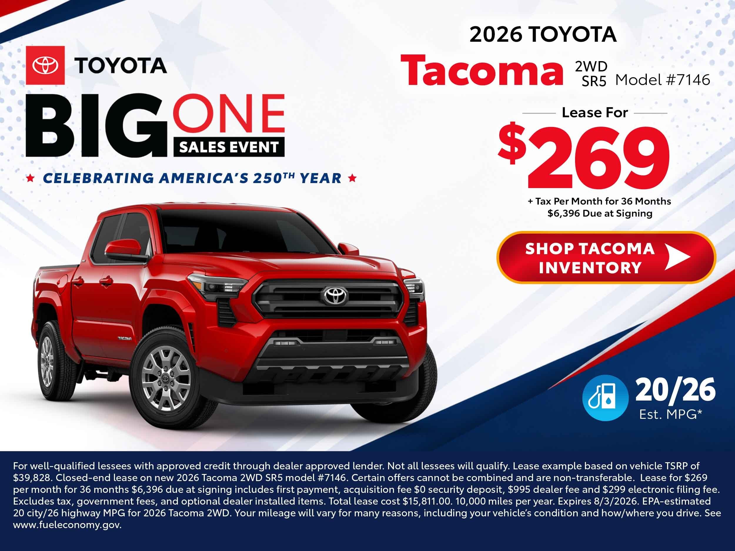 2026 tacoma deals 