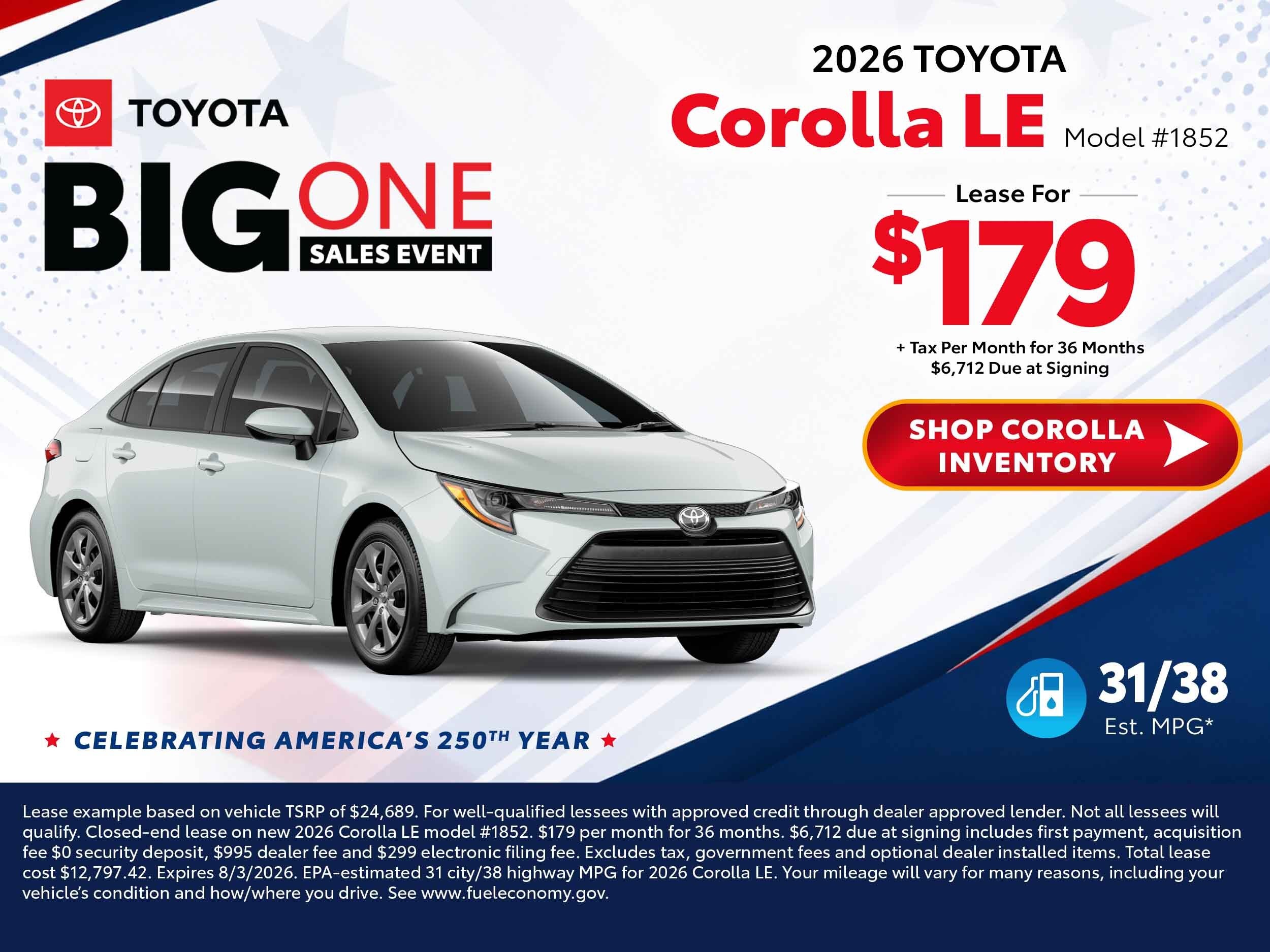2026 corolla deals