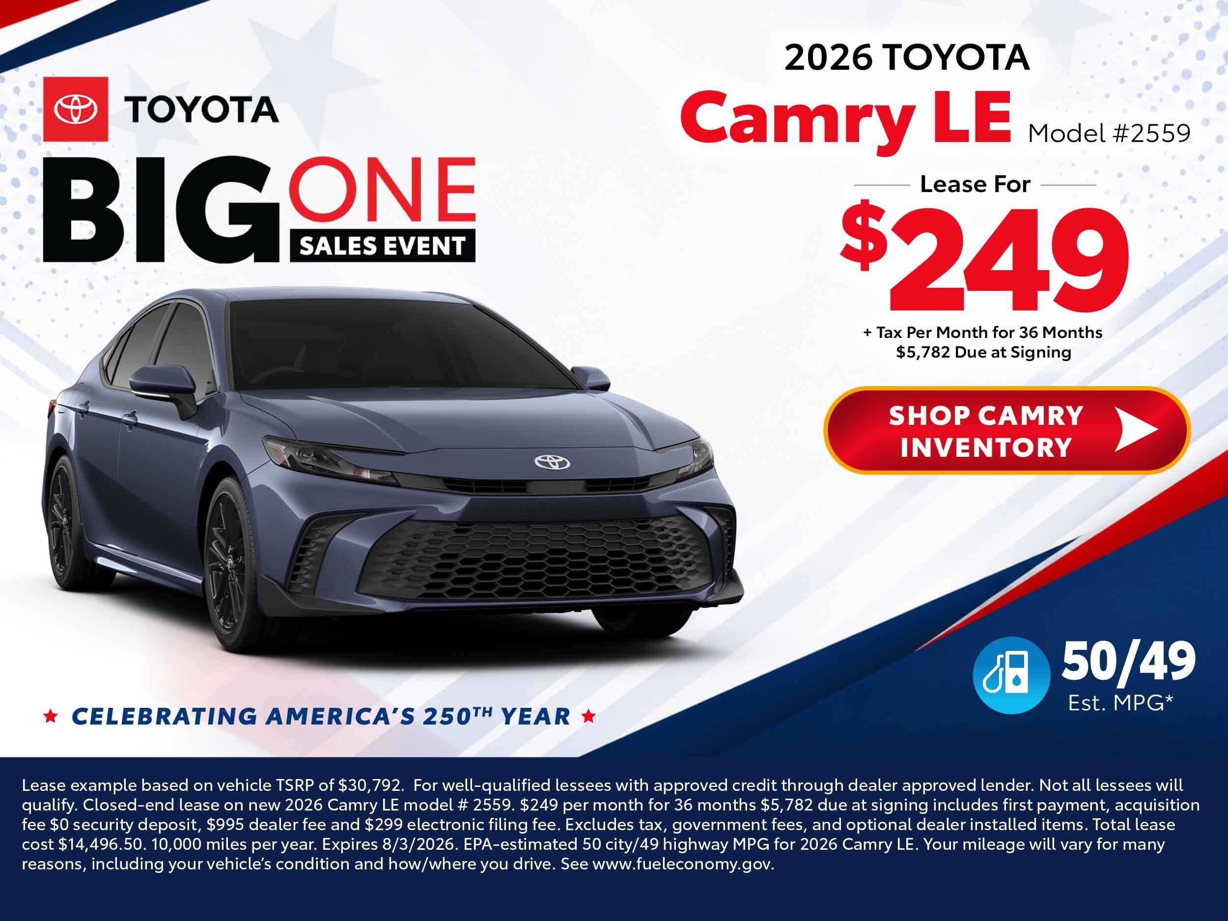2026 toyota camry deals