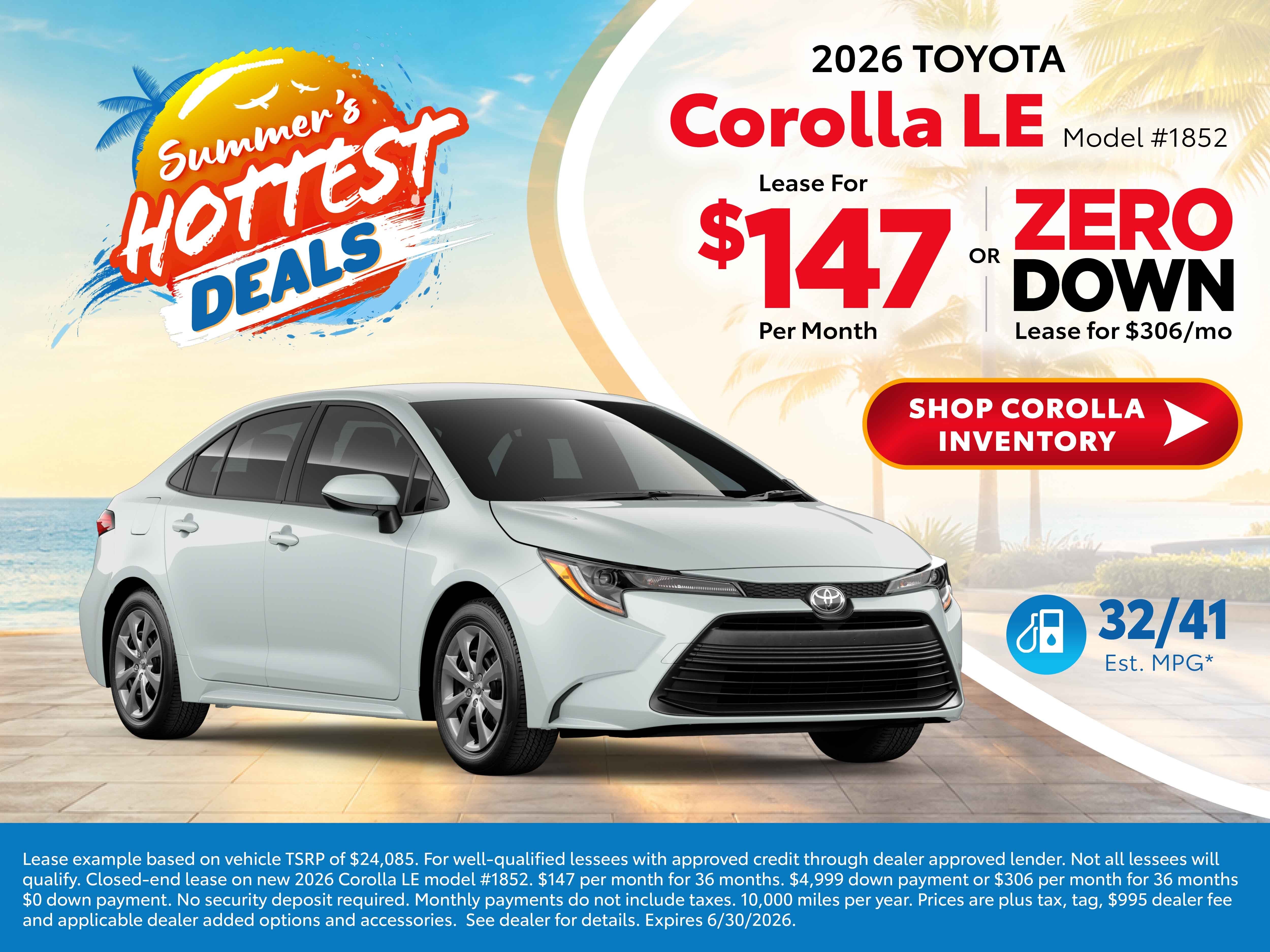 2026 corolla deals