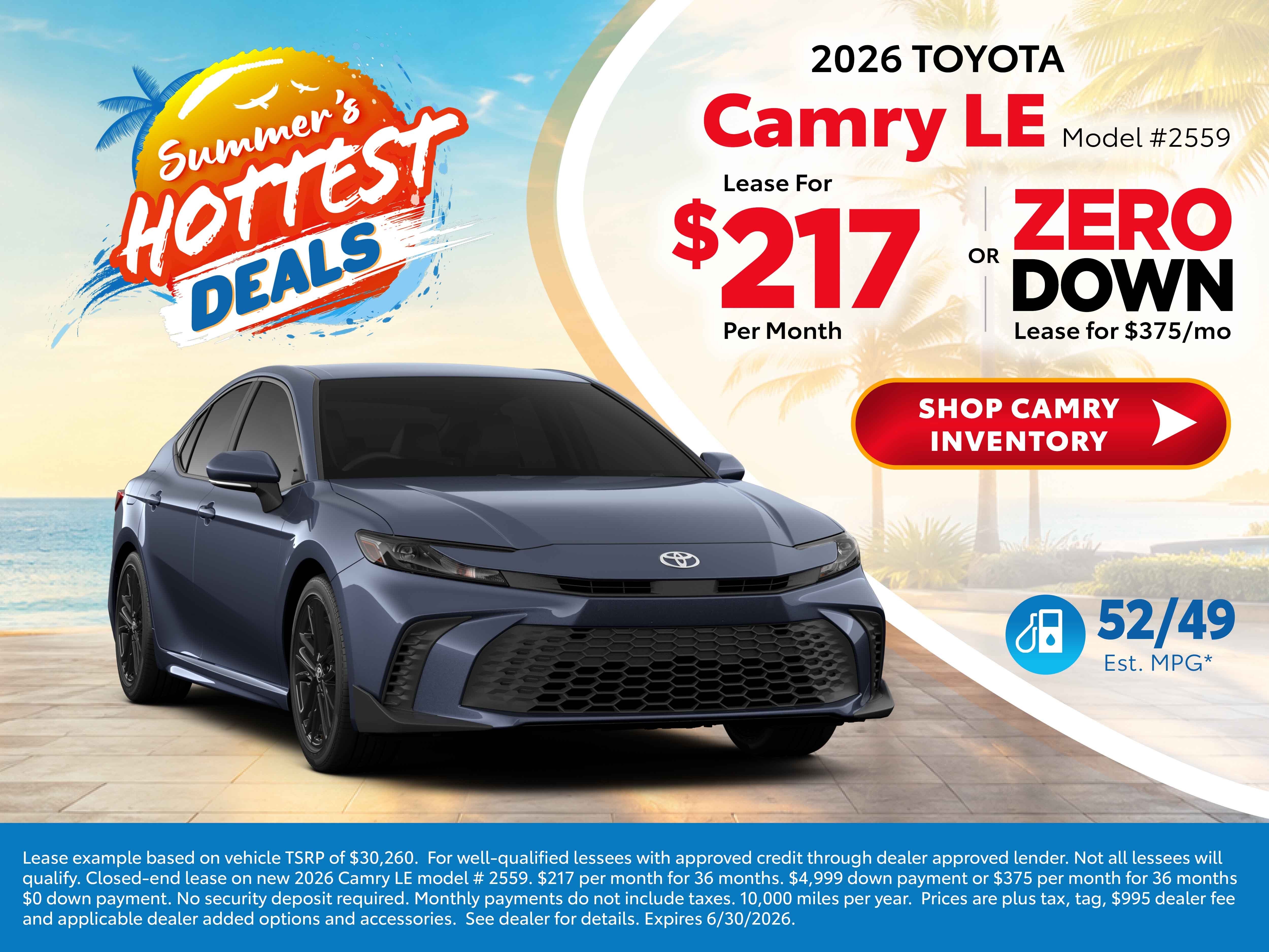 2026 toyota camry deals