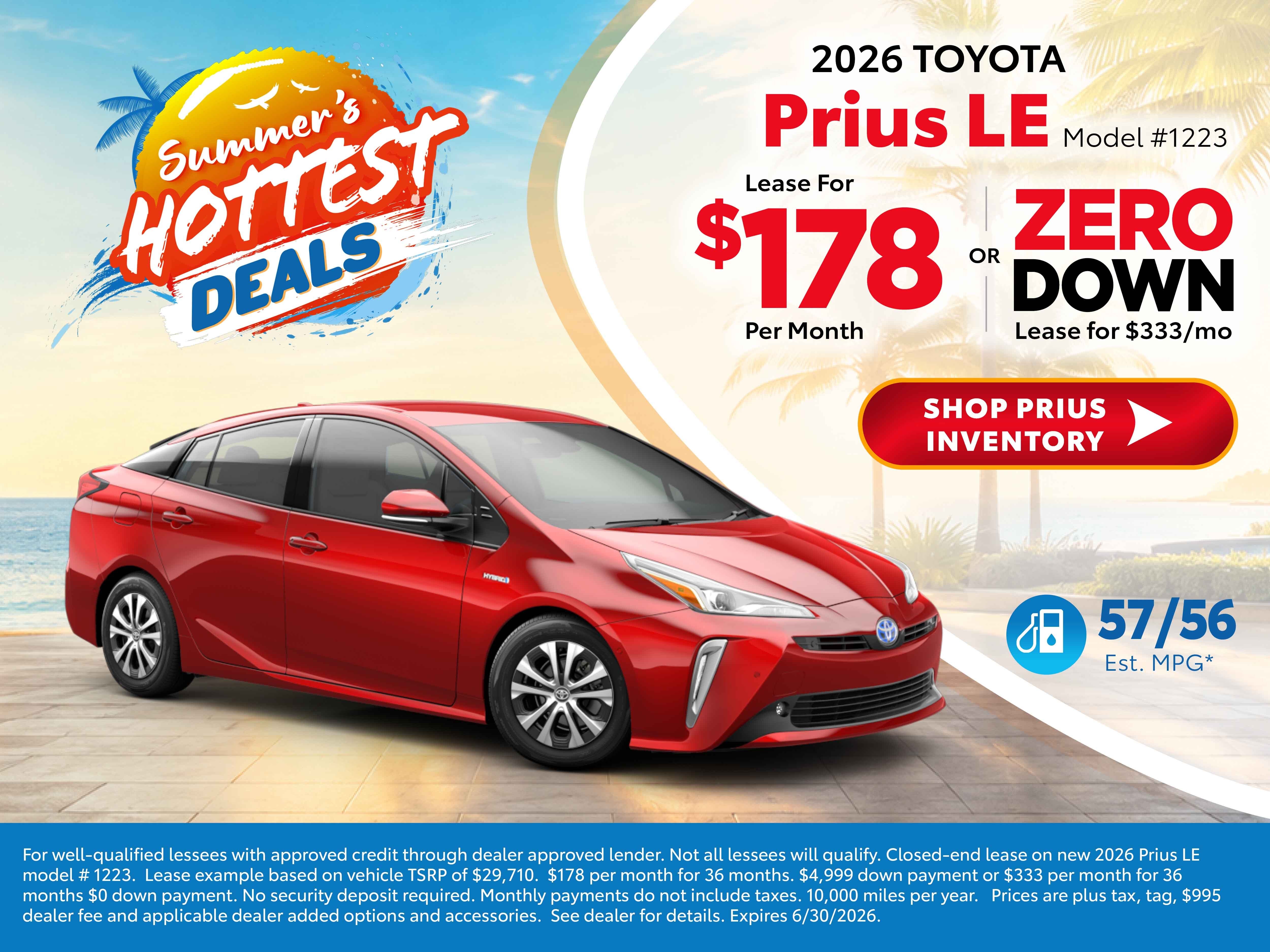 2026 toyota prius deals