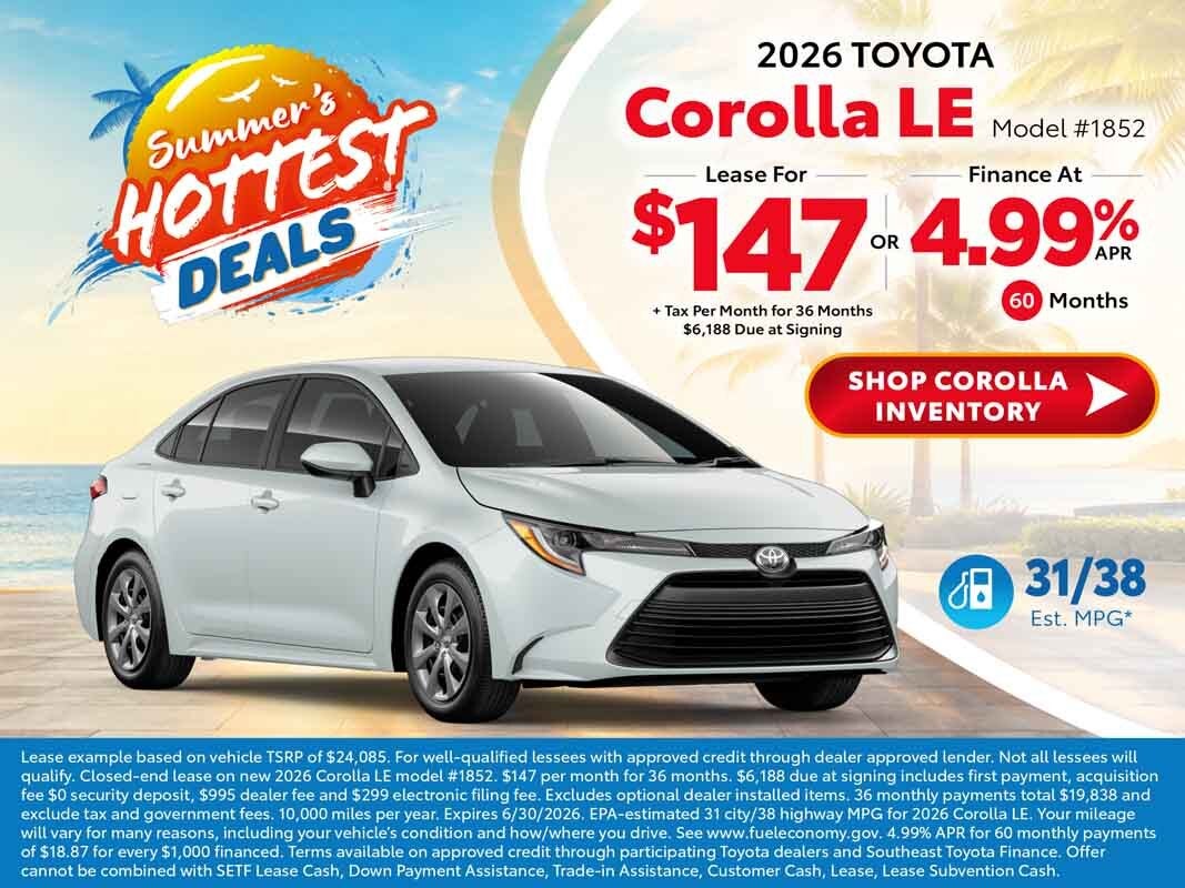 2026 corolla deals