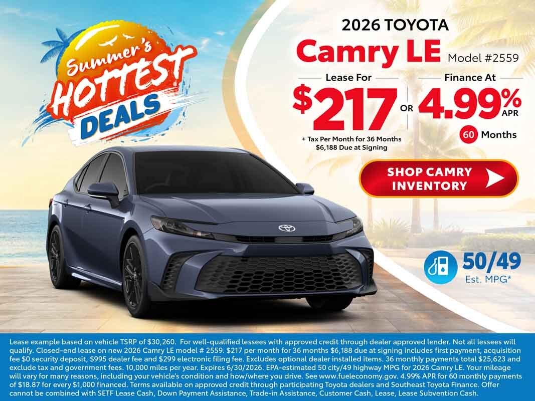 2026 toyota camry deals