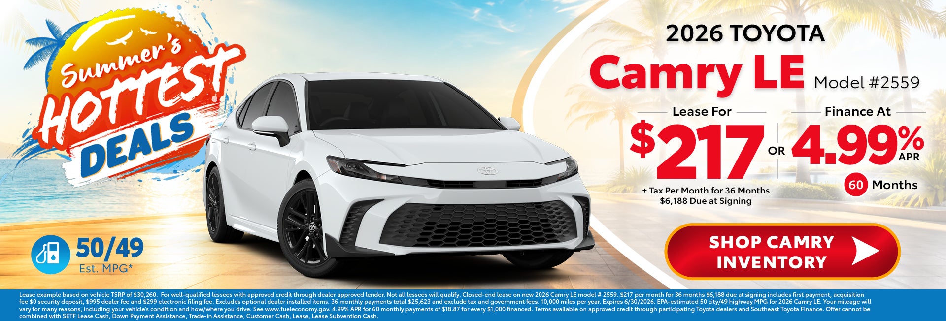 2026 camry 217 a month 